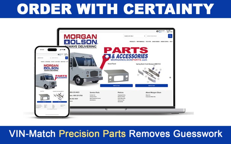 Morgan Olson Knowledge Base - How to know what parts to buy for your step van - Use morgan Olson search by vin to order with certainty